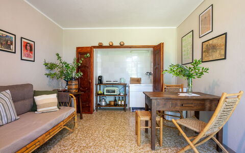Rustico Pio Filippo: Picture Frame, Table, Furniture, Couch, Plant, Houseplant, Living Room, Wood, Interior Design, Flooring