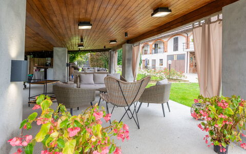 Castell' Alfero 100: Flower, Plant, Building, Furniture, Property, Table, Window, Flowerpot, Houseplant, Chair