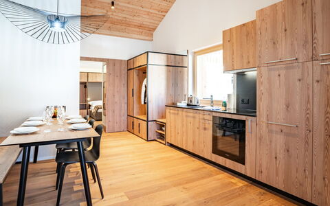 Thyon-Les Collons 9000: Interior Design, Wood, Flooring, Furniture, Ceiling, Floor, Kitchen, Wood Flooring, Lighting, Countertop