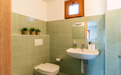 Miki Mhouse: Property, Plumbing Fixture, Bathroom Sink, Bathroom, Purple, Blue, Sink, Tap, Mirror, Interior Design