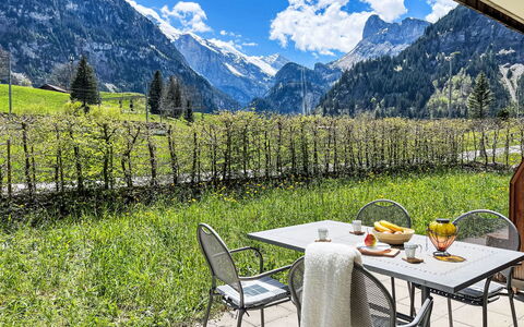 Bergluft: Sky, Cloud, Mountain, Plant, Furniture, Table, Chair, Natural Landscape, Leaf, Tree