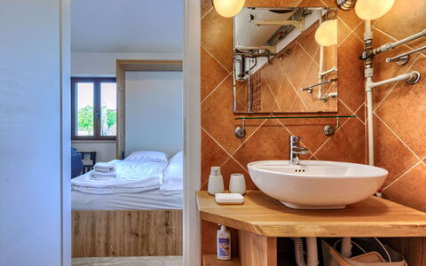 Claudia: Mirror, Tap, Bathroom Cabinet, Plumbing Fixture, Property, Sink, Bathroom Sink, Bathroom, Wood, Lighting