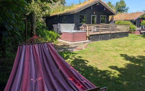 Lodge 4 Hot Tub: Cottage, Hardwood, Shade, Garden, Garden Buildings, Log Cabin, Backyard, Yard, Plank, Wood Stain