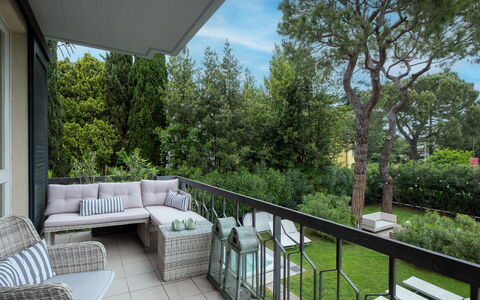 Dal Molin Apartment, Garda Lake, Ac, Fitness, Jacu: Plant, Property, Furniture, Sky, Building, Tree, Shade, Grass, Cloud, Couch