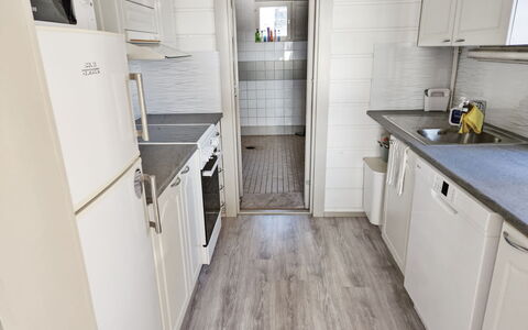 Haaparanta: Kitchen, Major Appliance, Kitchen Appliance, Flooring, Wood, Countertop, Floor, Interior Design, Furniture, Cabinetry