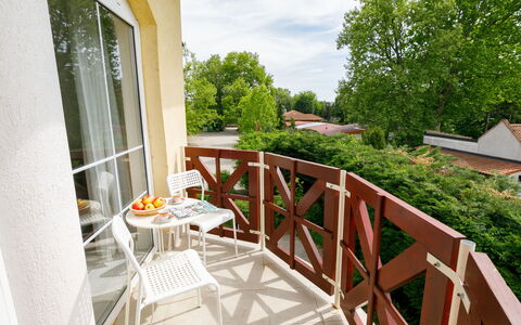 Balatonlelle 101: Building, Plant, Chair, Wood, Sky, Tree, Interior Design, Porch, Flowerpot, Window