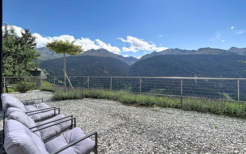 Skyline Retreat: Mountain Range, Hill Station, Ridge, Valley, Alps, Balcony, Fence, Massif, Handrail, Summit