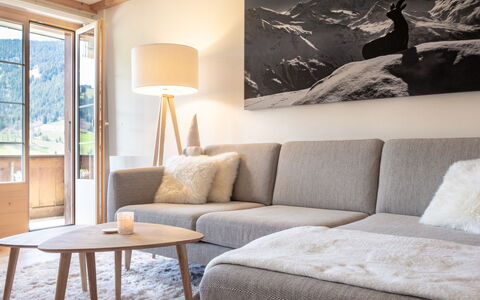Chalet Anita: Brown, Furniture, Picture Frame, Property, Wood, Living Room, Couch, Window, Rectangle, Interior Design