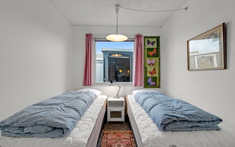 Mads - 400M from the Sea: Bed, Bedroom, Bedding, Bed Sheet, Floor, Interior Design, Flooring, Furniture, Linens, Ceiling