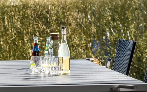 Ofrath - 350M to the Fjord: Furniture, Table, Tableware, Outdoor Furniture, Outdoor Table, Drinkware, Chair, Food, Serveware, Kitchen & Dining Room Table