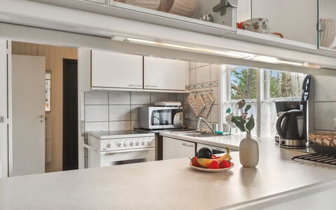 Zekine - 200M from the Sea: Kitchen, Countertop, Interior Design, Flooring, Furniture, Kitchen Appliance, Cabinetry, Wood, Ceiling, Floor