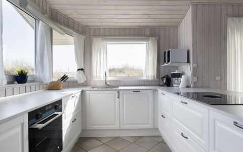 Merta - 150M from the Sea: Flooring, Interior Design, Kitchen, Ceiling, Countertop, Cabinetry, Floor, Home, Kitchen Appliance, Sink
