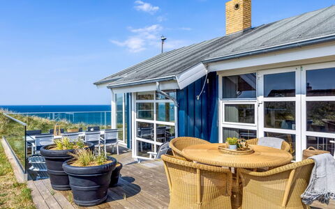 Aster - 150M from the Sea: Blue, Furniture, Chair, Home, Outdoor Furniture, Door, Cottage, Shade, Porch, Resort