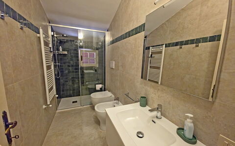 Villa Maddalena: Flooring, Plumbing Fixture, Floor, Interior Design, Bathroom, Sink, Tap, Plumbing, Room, Bathroom Sink