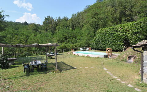 Casa Antelminelli: Plant, Sky, Plant Community, Water, Tree, Natural Landscape, Cloud, Land Lot, Swimming Pool, Grass