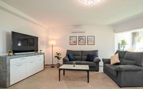 Panorama View: Furniture, Property, Couch, Cabinetry, Picture Frame, Comfort, Table, Lighting, Wood, Interior Design