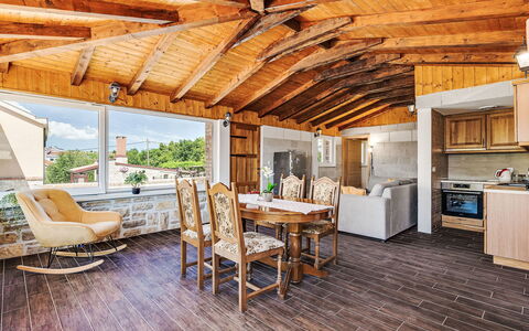 Villa Frane: Furniture, Property, Chair, Window, Table, Wood, Lighting, Interior Design, Outdoor Furniture, Shade