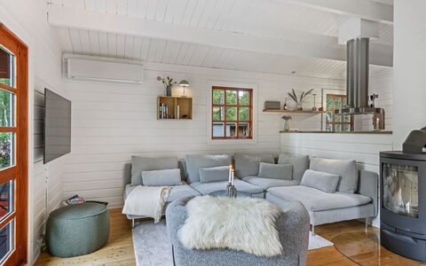 Barthi - 1.6Km from the Sea: Interior Design, Flooring, Furniture, Wood, Couch, Floor, Living Room, Ceiling, Home, Room