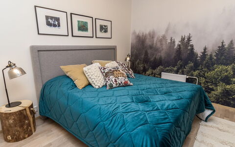 Casa Krogerus Ruka: Furniture, Bed, Bedroom, Bedding, Bed Sheet, Linens, Wood, Flooring, Floor, Interior Design