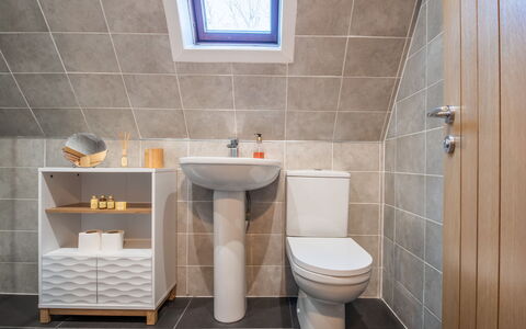 Loch Lochy Retreat: Wall, Bathroom, Plumbing Fixture, Flooring, Floor, Interior Design, Toilet, Sink, Toilet Seat, Bathroom Sink