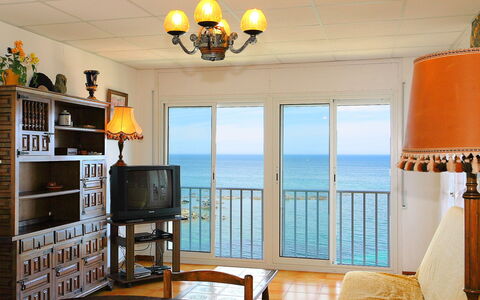 Puerto de la Selva: Room, Furniture, Interior Design, Property, Ceiling, Orange, Yellow, Building, Living Room, Wall