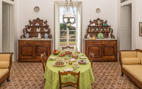 Masseria Tagliente: Table, Furniture, Cabinetry, Chair, Drawer, Interior Design, Wood, Picture Frame, Building, Decoration