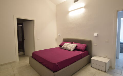 Villa Del Sole In Budoni Sea View: Furniture, Comfort, Building, Wood, Lighting, Interior Design, House, Bed Frame, Flooring
