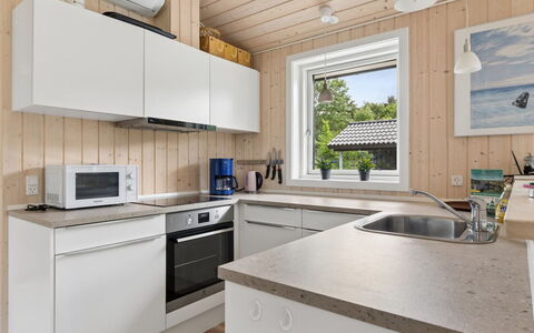 Vojdan - 600M from the Sea: Kitchen, Wood, Countertop, Flooring, Kitchen Appliance, Interior Design, Floor, Major Appliance, Sink, Home