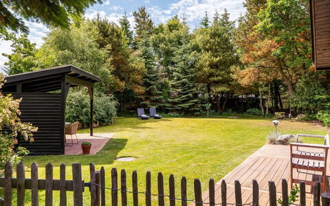 Jenvold - 1.5Km from the Sea: Wood, Shrub, Garden, Land Lot, Shade, Lawn, Backyard, Yard, Landscaping, Cottage