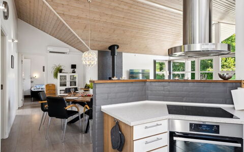 Gunva - 30Km from the Sea: Kitchen, Interior Design, Furniture, Flooring, Countertop, Light Fixture, Wood, Ceiling, Kitchen Appliance, Home Appliance