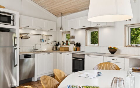 Magh - 400M from the Sea: Kitchen, Furniture, Interior Design, Countertop, Light Fixture, Flooring, Kitchen Appliance, Ceiling, Wood, Cabinetry