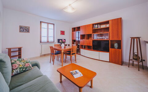 Villa Giuliana: Table, Furniture, Property, Building, Wood, Orange, Bookcase, Interior Design, Floor, Flooring