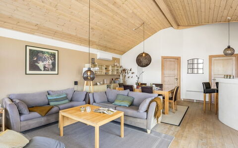 Ljuba - 1.3Km from the Sea: Furniture, Interior Design, Couch, Flooring, Wood, Ceiling, Floor, Living Room, Room, Lighting