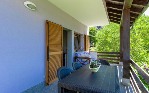 Angelina House: Property, Plant, Table, Window, Shade, Chair, Wood, Interior Design, Porch