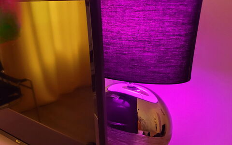 Comfort Apartment, Welness, Terrace: Lighting, Electronic Device, Lampshade, Lamp, Purple, Light Fixture, Home Appliance, Loudspeaker, Living Room