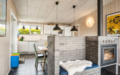 Gloria - 500M from the Sea: Wall, Flooring, Wood, Interior Design, Ceiling, Floor, Furniture, Room, Hearth, Kitchen