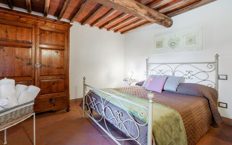 Chiara House In Galenda, Chianti, Pool And Nature: Building, Furniture, Property, Comfort, Bed Frame, Wood, House, Interior Design, Cabinetry, Lighting