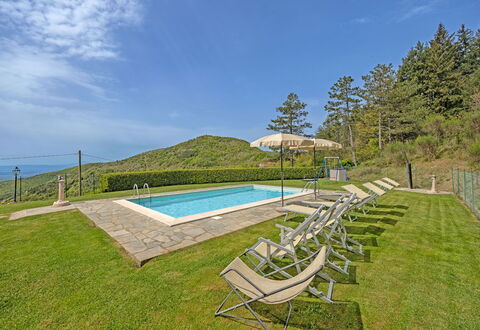 La Montanina: Sky, Water, Plant, Cloud, Natural Landscape, Swimming Pool, Tree, Outdoor Furniture, Land Lot, Shade