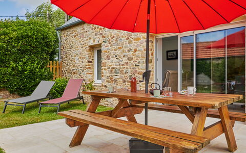 La Bergerie: Plant, Furniture, Table, Umbrella, Nature, Tree, Outdoor Table, Outdoor Furniture, Shade, Sky