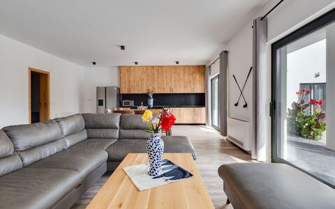 Villa Klaudio: Plant, Property, Furniture, Flower, Couch, Houseplant, Comfort, Table, Wood, Interior Design