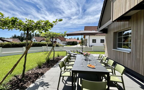 Melvill: Cloud, Table, Sky, Furniture, Plant, Building, Chair, Window, Shade, Outdoor Table