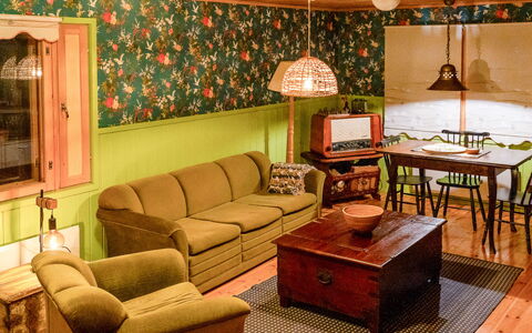 Villa Wirtanen: Furniture, Interior Design, Flooring, Wood, Floor, Light Fixture, Ceiling, Table, Living Room, Couch