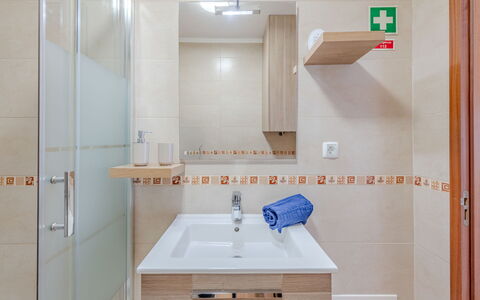 Excellent Seafront & Seaview: Flooring, Plumbing Fixture, Bathroom Sink, Bathroom, Floor, Interior Design, Sink, Tap, Bathroom Cabinet, Plumbing