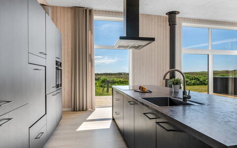 Marius - 400M from the Sea: Kitchen, Countertop, Flooring, Interior Design, Wood, Cabinetry, Floor, Furniture, Ceiling, Wood Flooring
