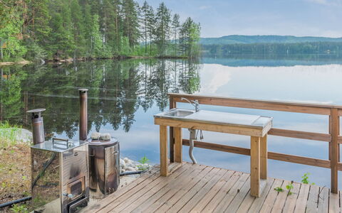 Levähdys: Furniture, Chair, Outdoor Furniture, Table, Wood, Outdoor Table, Kitchen & Dining Room Table, Shade, Garden, Umbrella