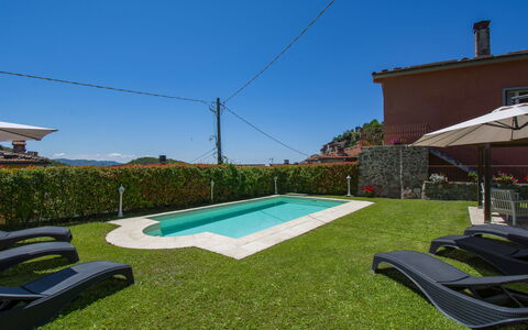 Nide: Sky, Plant, Swimming Pool, Building, Shade, Outdoor Furniture, Grass, Rectangle, Leisure, Landscape