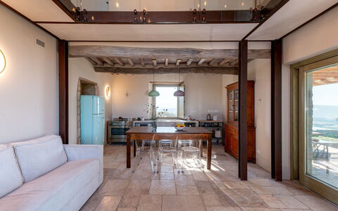 Oasi di Benessere Bio: Table, Furniture, Couch, Wood, Building, Flooring, Floor, Hall, Chair, Living Room