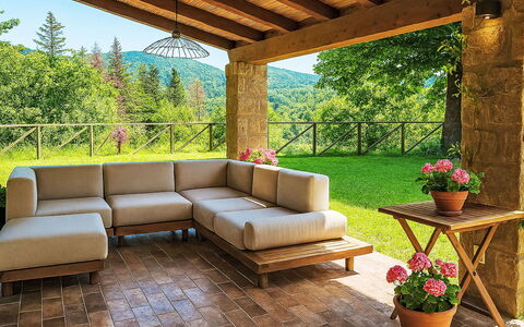 Fanny: Furniture, Wood, Outdoor Furniture, Flooring, Table, Garden, Outdoor Table, Couch, Chair