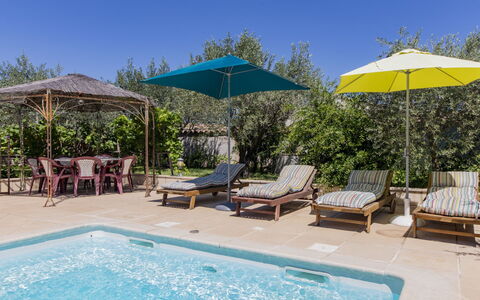 Villa Rose: Water, Plant, Furniture, Property, Sky, Swimming Pool, Chair, Umbrella, Azure, Outdoor Furniture