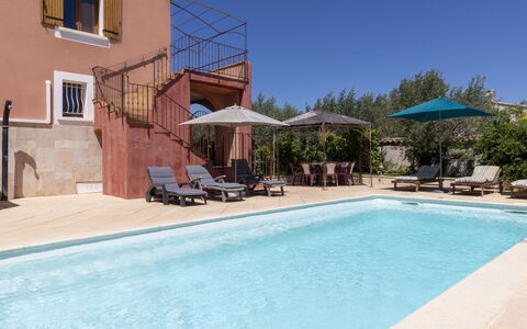 Villa Rose: Water, Sky, Plant, Window, Swimming Pool, Azure, Building, Chair, Shade, Outdoor Furniture